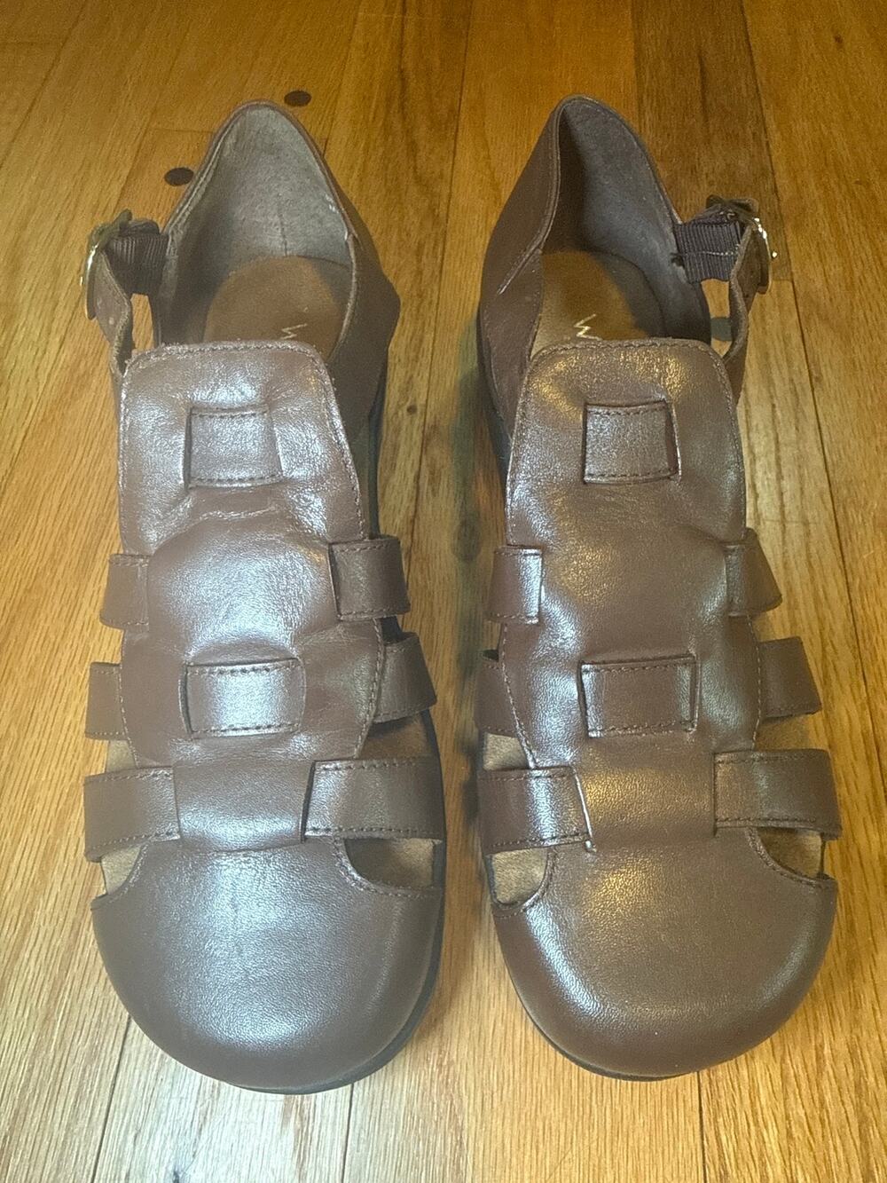 NEW Walking Cradles Closed Toe Sandals Leather Women’s 8 N Narrow Comfort Shoes